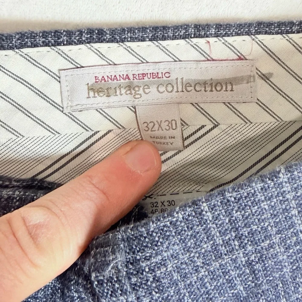 Banana Republic Heritage Collection 32W 27L 100% Linen Charcoal Dress Pants